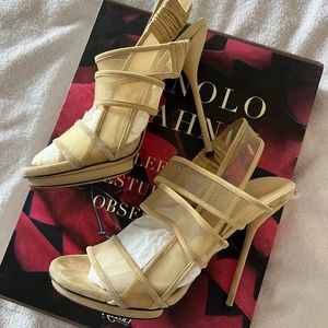 Gucci Suede Mesh Sandals 38.5